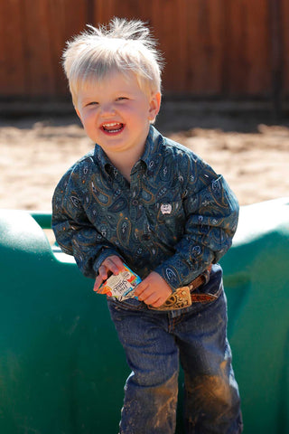 Cinch Infant Blue Paisley Shirt