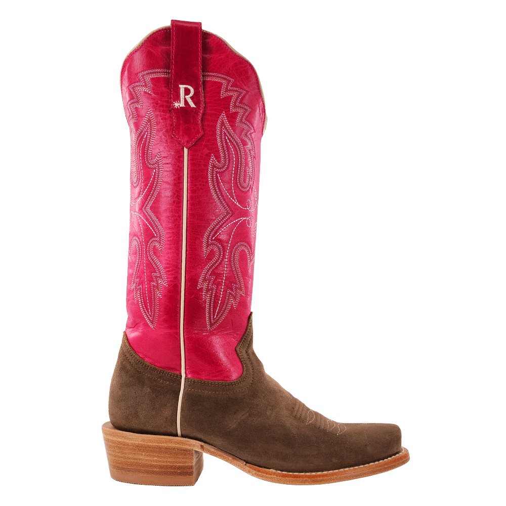 R. Watson Women’s Cider Brown Fuchsia Goat Rough Out Boot – Horse Creek ...
