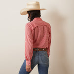 Ariat Womens Venttek  Aura Orange & White Check Shirt