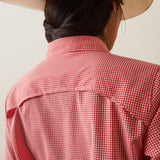Ariat Womens Venttek  Aura Orange & White Check Shirt