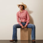 Ariat Womens Venttek  Aura Orange & White Check Shirt
