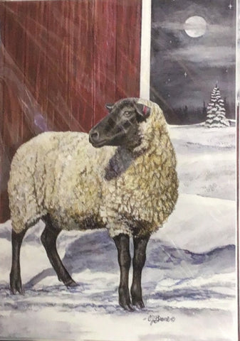 CJ Brown Christmas Card “All is Calm” Sheep