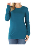 Teal Brushed Microfiber Long Sleeve Tee