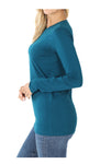 Teal Brushed Microfiber Long Sleeve Tee