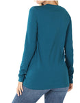 Teal Brushed Microfiber Long Sleeve Tee