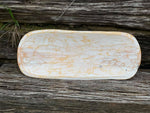 White Large Painted Wooden Bowl