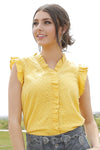 Cruel Women’s Yellow Ruffled Shirt