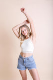 Ivory High Neck Crochet Lace Trim Bralette