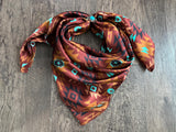 Chestnut & Turquoise Aztec Wild Rag