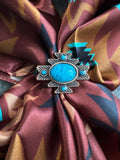 Chestnut & Turquoise Aztec Wild Rag