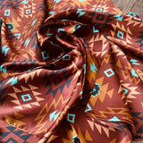 Chestnut & Turquoise Aztec Wild Rag