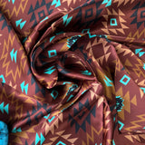 Chestnut & Turquoise Aztec Wild Rag