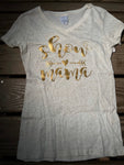 Cream Burnout Women's Show Mama Tee-Jr Cut