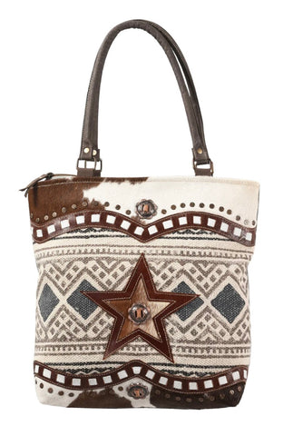 Star Canvas & Hair On Tote