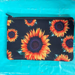 Sunflower Print Zipped Bag