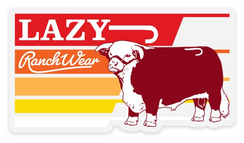 Lazy J Ranch Wear Retro Hereford Sticker Decal