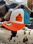 Blue & Orange Steer Patch Cap