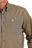 Cinch Men's Gray & Gold Geo Print Shirt