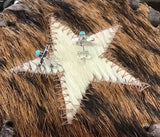 Turquoise & Silver Star Post Earrings