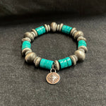 Faux Navajo Pearl & Turquoise Stretch Bracelet
