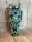 Teal Cattle Tumbler