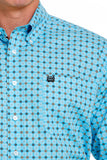 Clinch Men’s Turquoise Geo Print Shirt
