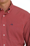 Cinch Men's Red Arenaflex Geo Print Shirt