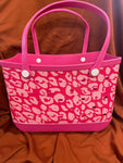 Pink Leopard Beach Bag