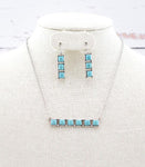 Western Turquoise Bar Necklace Set