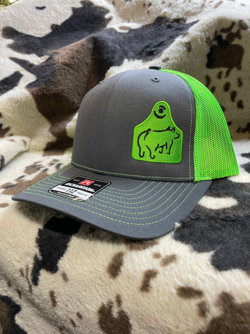 Green & Grey Assorted Pig Patch Cap