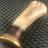 Damascus Skinner Steel Blade Knife with Stag Bone Handle