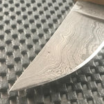 Damascus Skinner Steel Blade Knife with Stag Bone Handle