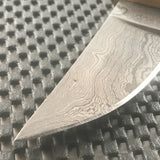 Damascus Skinner Steel Blade Knife with Stag Bone Handle