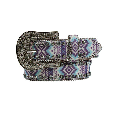 Angel Ranch Girls Purple & Blue Aztec Glitter Belt