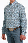 Cinch Men’s Light Blue Paisley Print Shirt