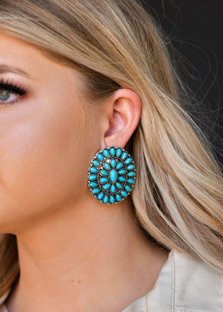 Turquoise Cluster Earrings