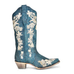 Corral Women’s Navy Blue Studs & Crystals Floral Embroidered Boot