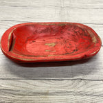 Red Mini Wooden Dough Bowl