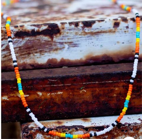 Sahara Seed Bead Necklace-White