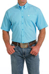 Cinch Men's Light Blue & White Geo Print Shirt