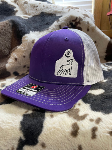Purple & White Lamb Patch Cap