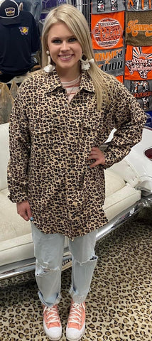 Leopard Print Flannel Shirt