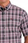 Cinch Men’s Navy & Burgundy Plaid Shirt