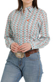 Cinch Women's  Mint & Rust Print Shirt