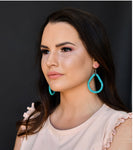 Turquoise Rondel Teardrop Earrings