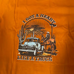 Heart Like A Truck Orange Tee