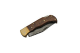 Damascus Lockback Wood Knife & Sheath