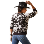 Ariat Women's Holstein Cow Hide Print Crew Sweatshirt