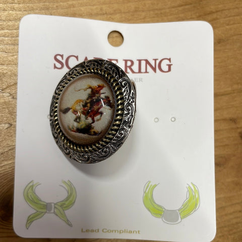 Cowboy Circle Silver Scarf Slides