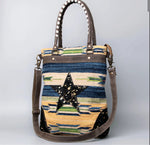 Star Serape Leather & Canvas Tote